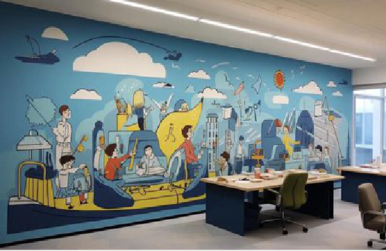 全南办公室墙绘的特点。