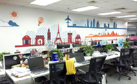 全南教你设计办公室墙绘的方法。